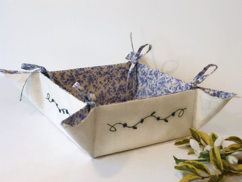 Linen Storage Basket Handmade Square Fabric Basket Linen Etsy