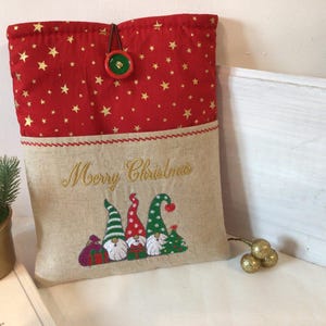 Pochette Livre Noël, Couvre Livre Tissu Noël, Protège Livre Cadeau, Etui livre personalisable, Protection tablette, Emballage cadeau livre