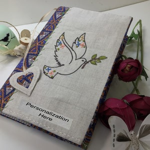 Book Cover, Bible Cover, Journal Cover, Book Protector, Peace Dove ...