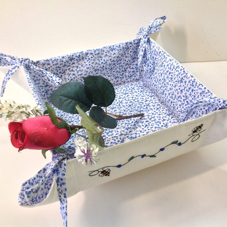 Linen Storage Basket Handmade Square Fabric Basket Linen Etsy