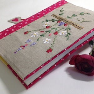 Book Cover ,Paperback Book Cover,Linen book cover, Flowers Bible Cover, gift for book lover, Notebook Cover, Journal Cover, Custom Cover Rasberry Flowered