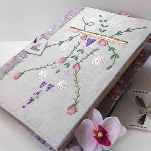 Book Cover ,Paperback Book Cover,Linen book cover, Flowers Bible Cover, gift for book lover, Notebook Cover, Journal Cover, Custom Cover image 5