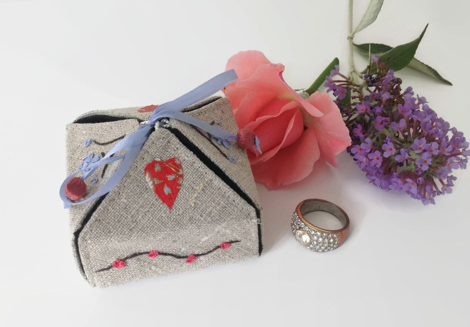 Linen Gift Box Gift Box Keepsake Jewelry Box Linen and Silk Etsy