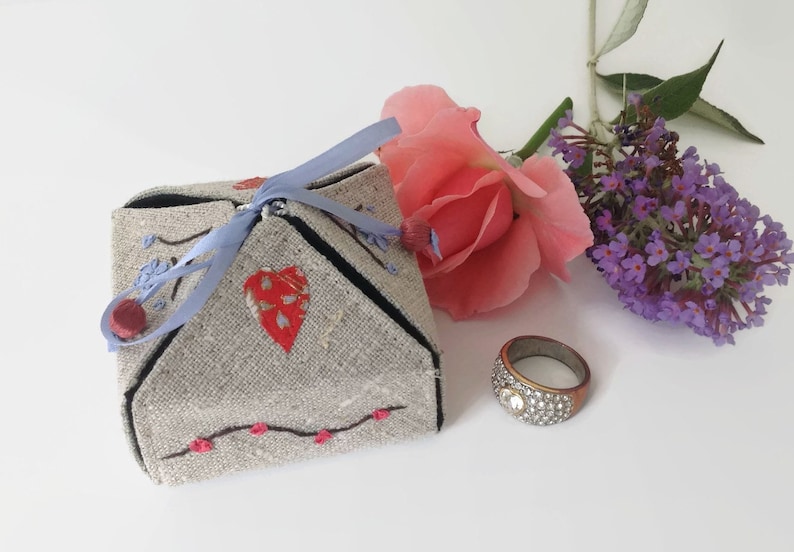 Gift Box her Bridesmaid Gift Linen Gift Box engagement jewelry box Personalized Gift Box Linen and Silk Gift Box Keepsake jewelry Box
