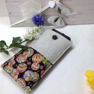 Japanese Fabric Phone Case, Padded iPhone Case, Phone Sleeve, Smartphone Pouch , Customizable Fabric Phone Case, Embroidered iPhone Pouch. image 7