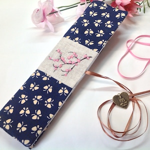 Soporte Sakura, Estuche Geisha Chopsticks, , Estuche japonés Roller Pen, Bolsa de palillos japoneses, Porta palillos de viaje, Porta rollup