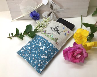 All Sizes Flowers Phone Case, Iphone Case, Fairy Phone Sleeve, Smartphone Pouch , Customizable Fabric Phone Case, Embroidered Iphone Pouch.