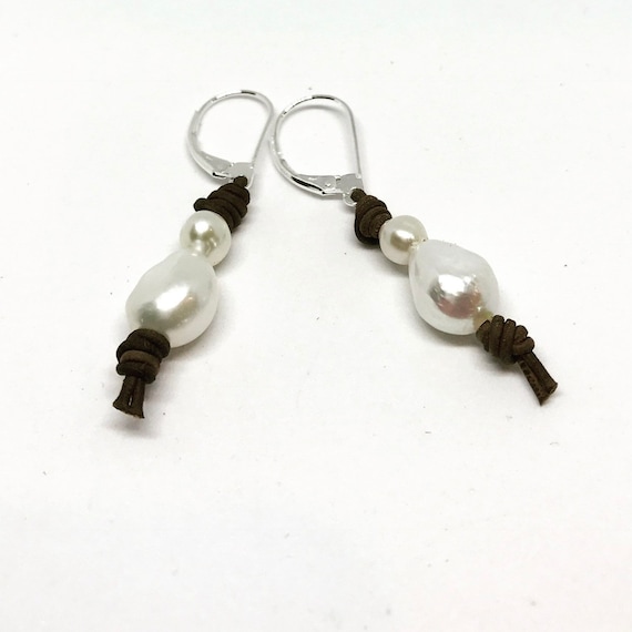 Dangle Double Pearl Earrings #408