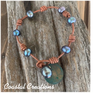 Penny Bracelet with Peacock Pearls #359