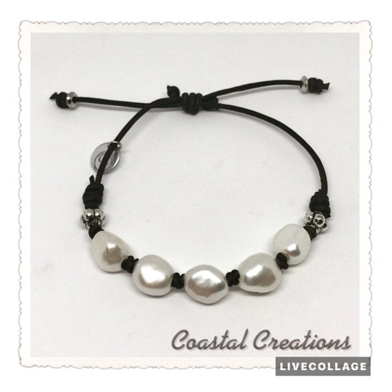 Five Pearl Adjustable Bracelet #399