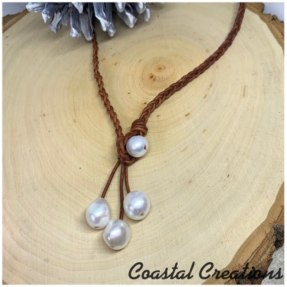 Braided Boho Pearl Tassel Necklace