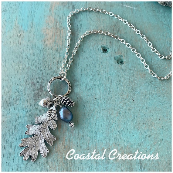 Oak leaf and Pearl Necklace #363