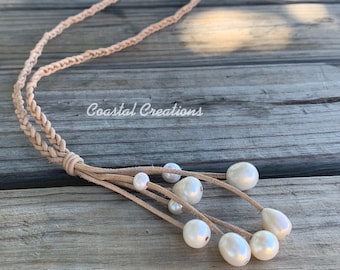 Braided Pearl Tassel Necklace