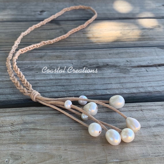 Braided Pearl Tassel Necklace