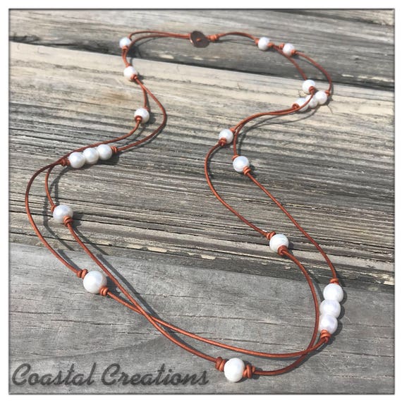 Long Double Strand Pearl Necklace #29