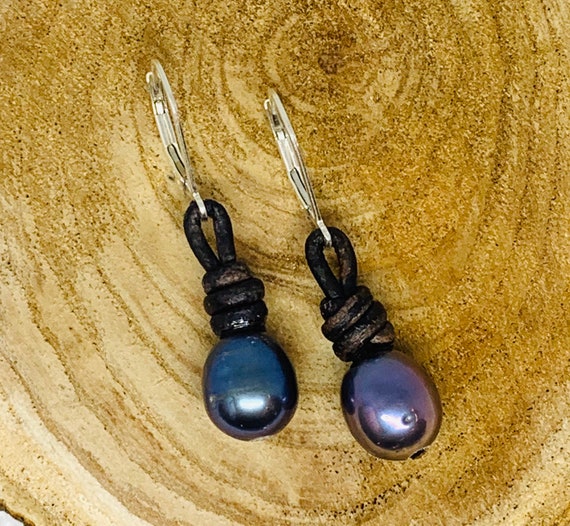 Peacock Pearl Dangle Earrings