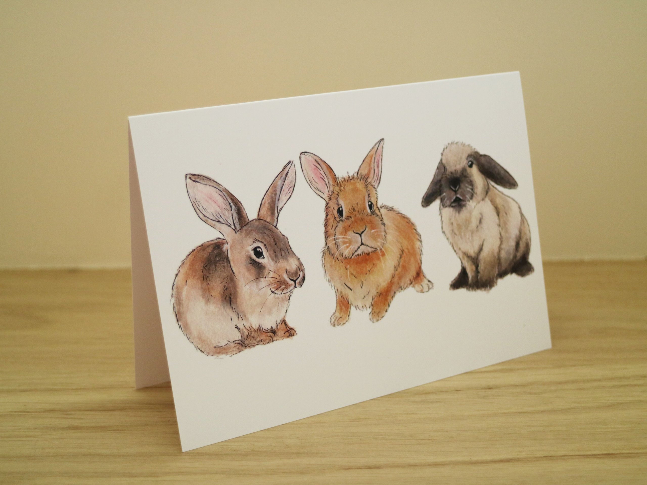 Bunny Rabbit Card Etsy