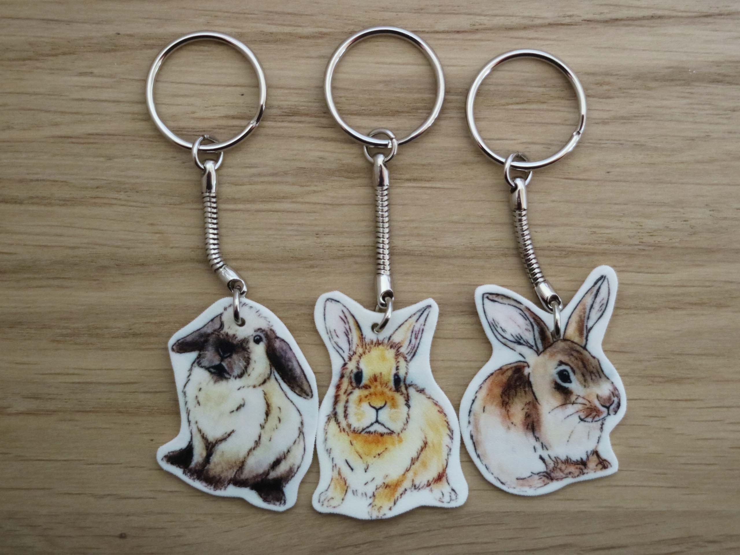 Bunny Rabbit Keyring Etsy