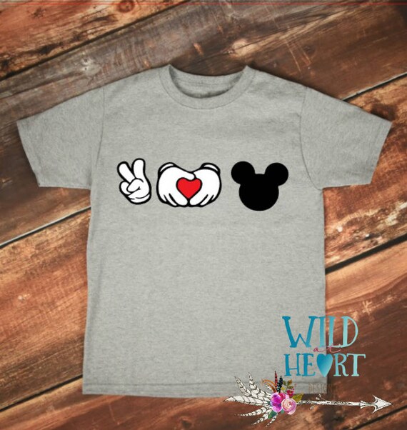 Peace Love Mickey Mickey Mouse Shirt Mens Disney Shirt I Etsy