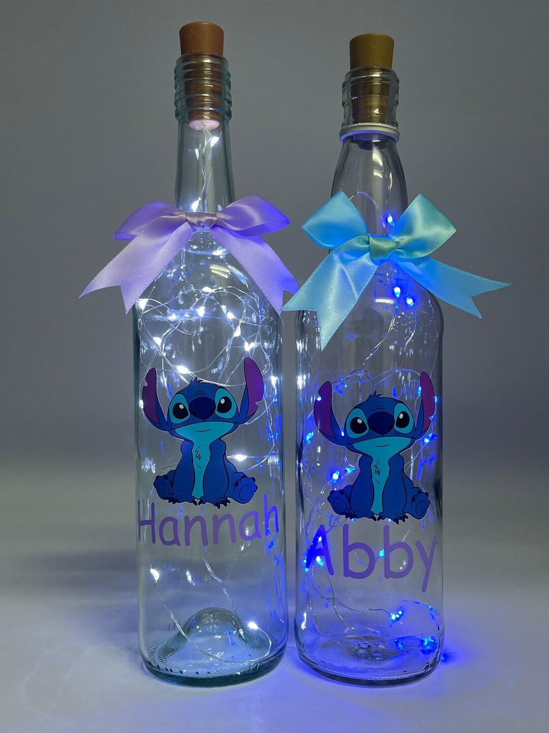 Botella Led Rosa Lámpara de botella LED Lilo y Stitch personalizable - Etsy México
