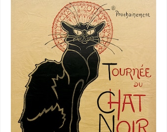 Canvas Chat Noir poster 1895 black cat by Steinlen fine.. Art Print Poster