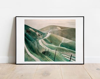 Ravilious Chalk Paths art print home decor gallery wall art classic poster art famous artist print green wall art