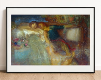 William Shackleton Print, A Love Lyric, British Symbolist Wall Art Poster