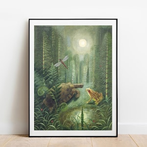 Tirzah Garwood Art Print Prehistoric Encounter: Vintage Painting Naive Art