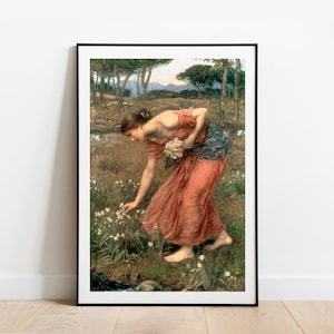 Waterhouse Narcissus wall art print home decor gallery wall art classic poster art vintage famous artist print