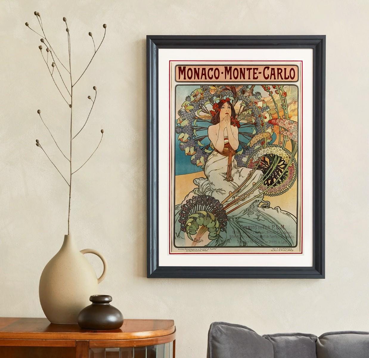 Mucha Monaco Monte Carlo Vintage Art Nouveau Poster Print