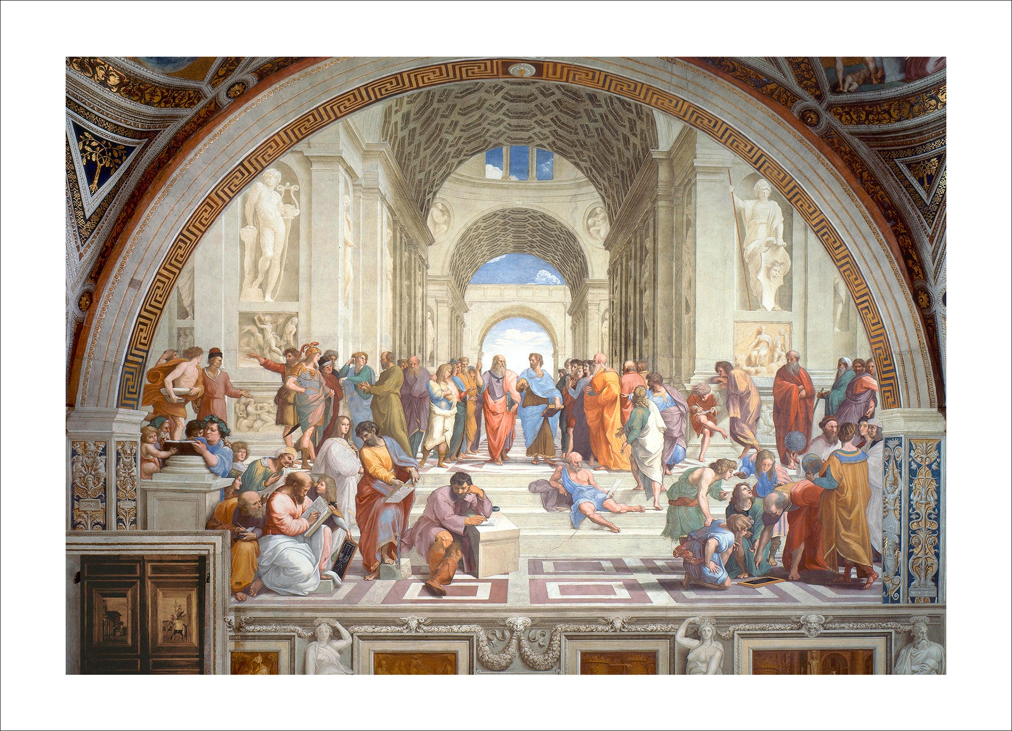 Print Raphael The School of Athens: renaissancekunstposter,  galeriewanddecoratie - Etsy België, image size:2000x1444