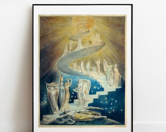 ウィリアム・ブレイクの版画：ジェイコブス・ラダー 1799年 ギャラリーウォールアート