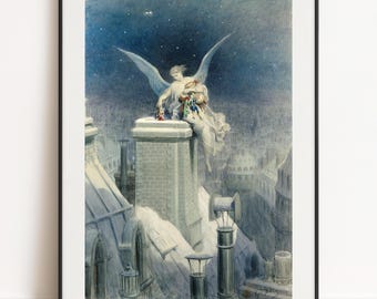 Gustave Doré Print - Christmas Eve, Victorian Fantasy, Wall Art Poster