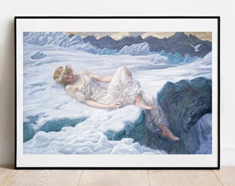 エドワード・ロバート・ヒューズの版画：雪の心 1907年 ヴィンテージアートポスター