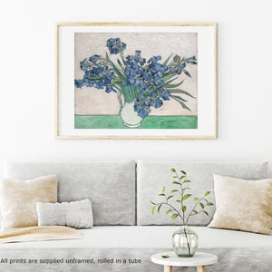 Lirios en un jarrón de Van Gogh, 1890, decoración del hogar, galería, arte de pared, póster clásico, arte vintage, impresión de artista famoso