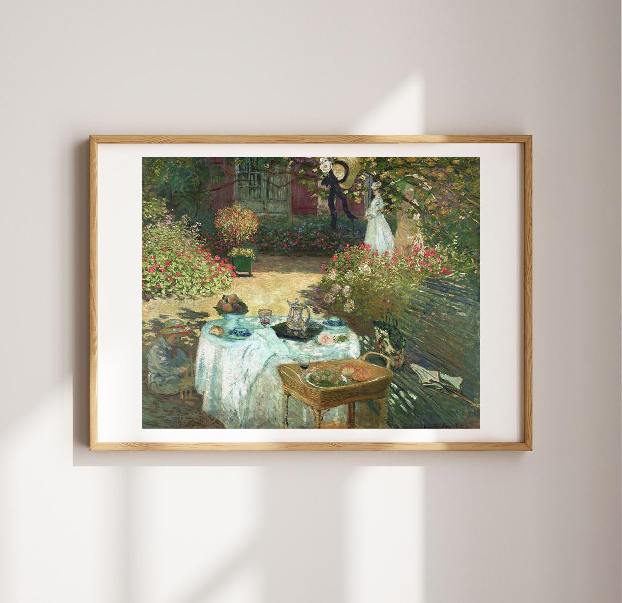 Monet Le Dejeuner アート プリント - 印象派絵画ヴィンテージ