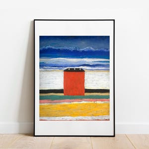 Galleria di stampe artistiche di Malevich La casa rossa, poster classico, stampe d'arte vintage di artisti famosi