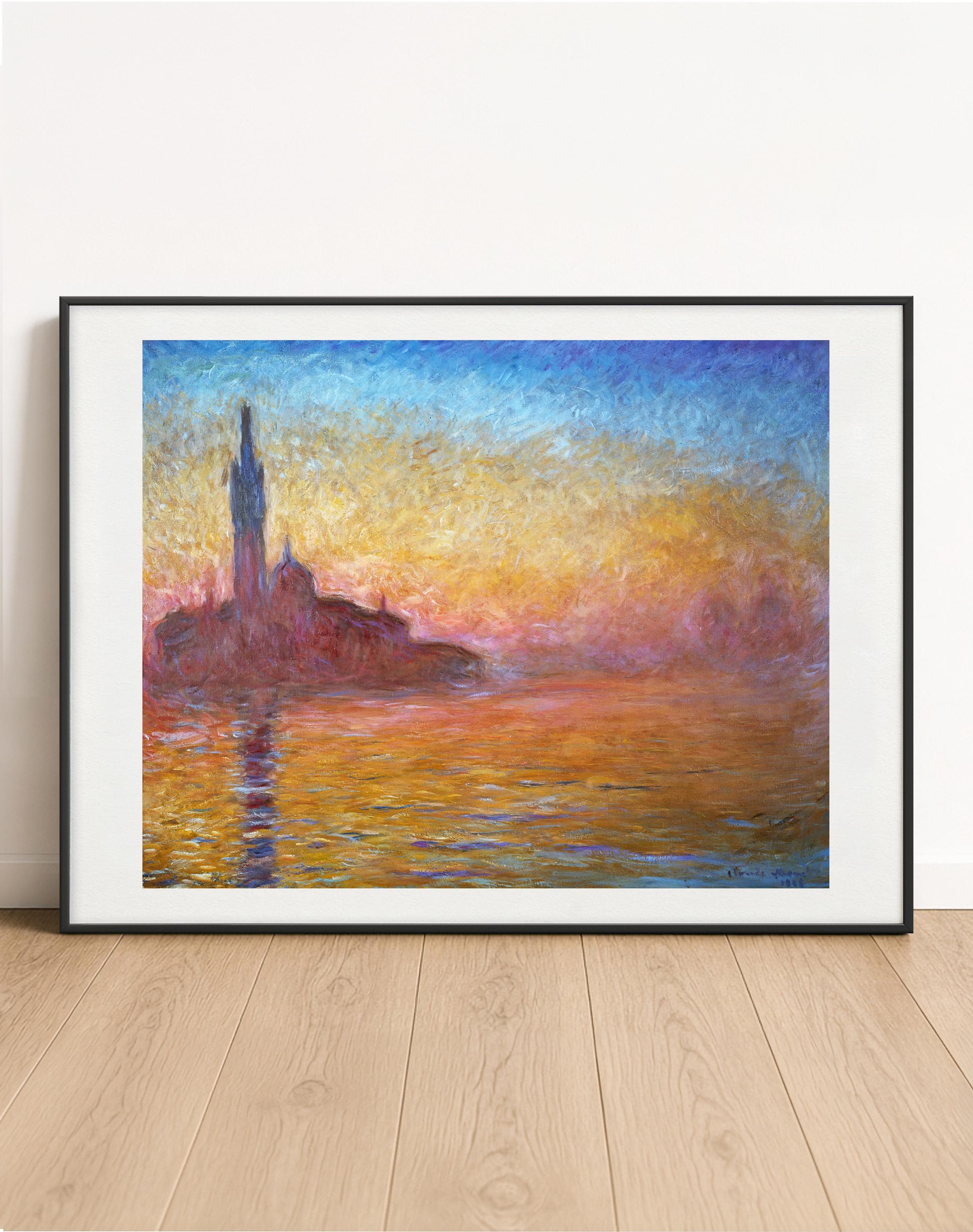 モネのヴェネツィアの夕焼けの版画：ヴィンテージ印象派の壁画 - Etsy 日本