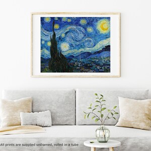 Van Gogh Sternennacht 1889 Wanddekoration Galerie Wand Kunst Druck Vintage Poster Kunst berühmte Künstler Malerei