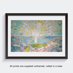 Munch The Sun, decoración de pared, galería, arte de pared, póster clásico, arte vintage, impresión de artista famoso, arte moderno