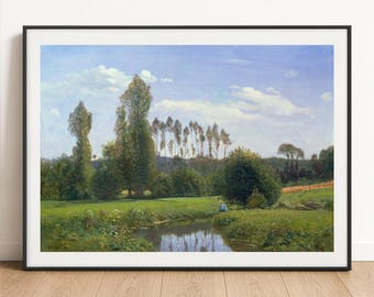 Claude Monet Print, View at Rouelles, Early French Impressionist Wall Art Poster