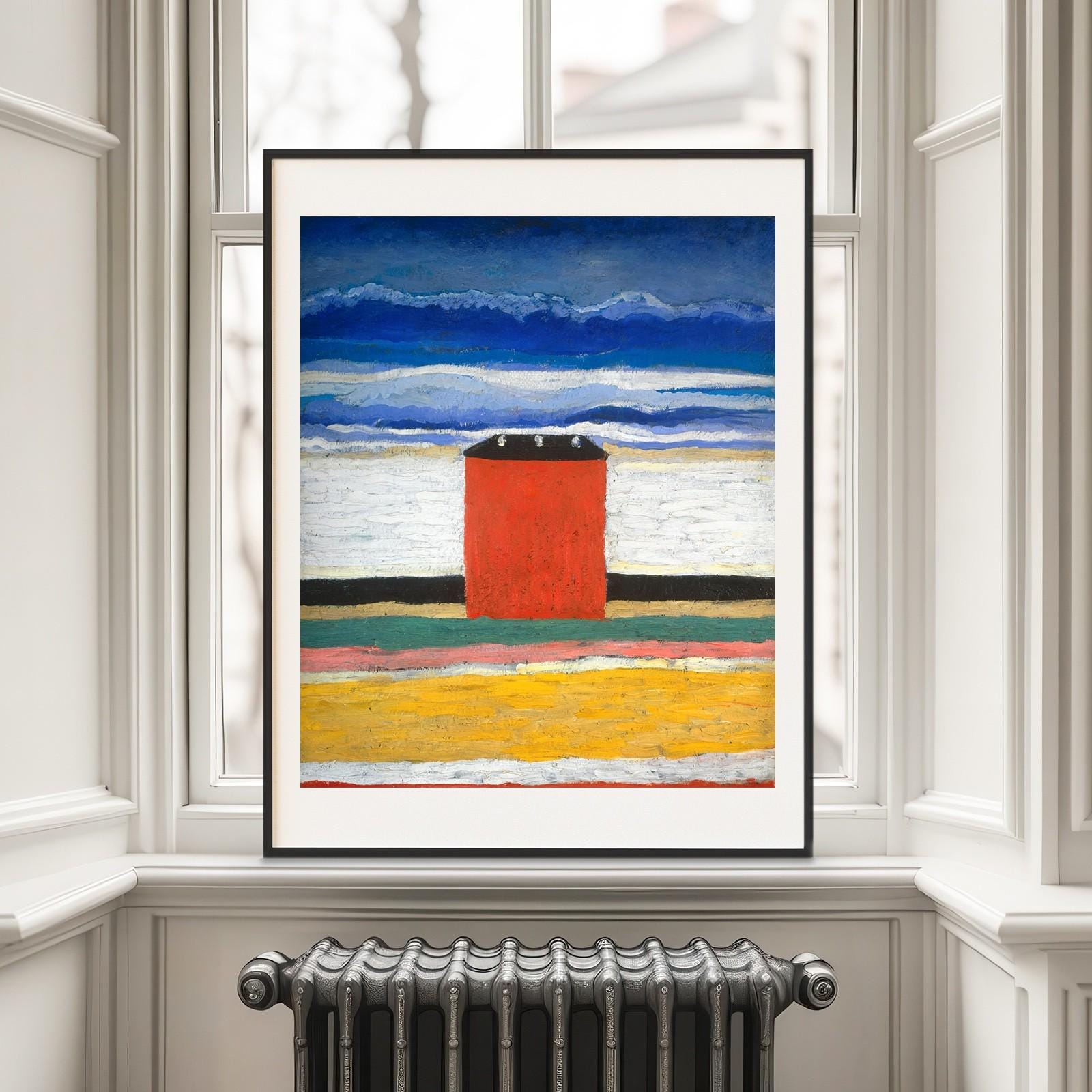 Malevich the Red House Print - Modern Fine Art Poster - Etsy