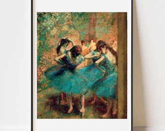 Degas Blue Dancers Giclée Print: Vintage Ballet Art Poster