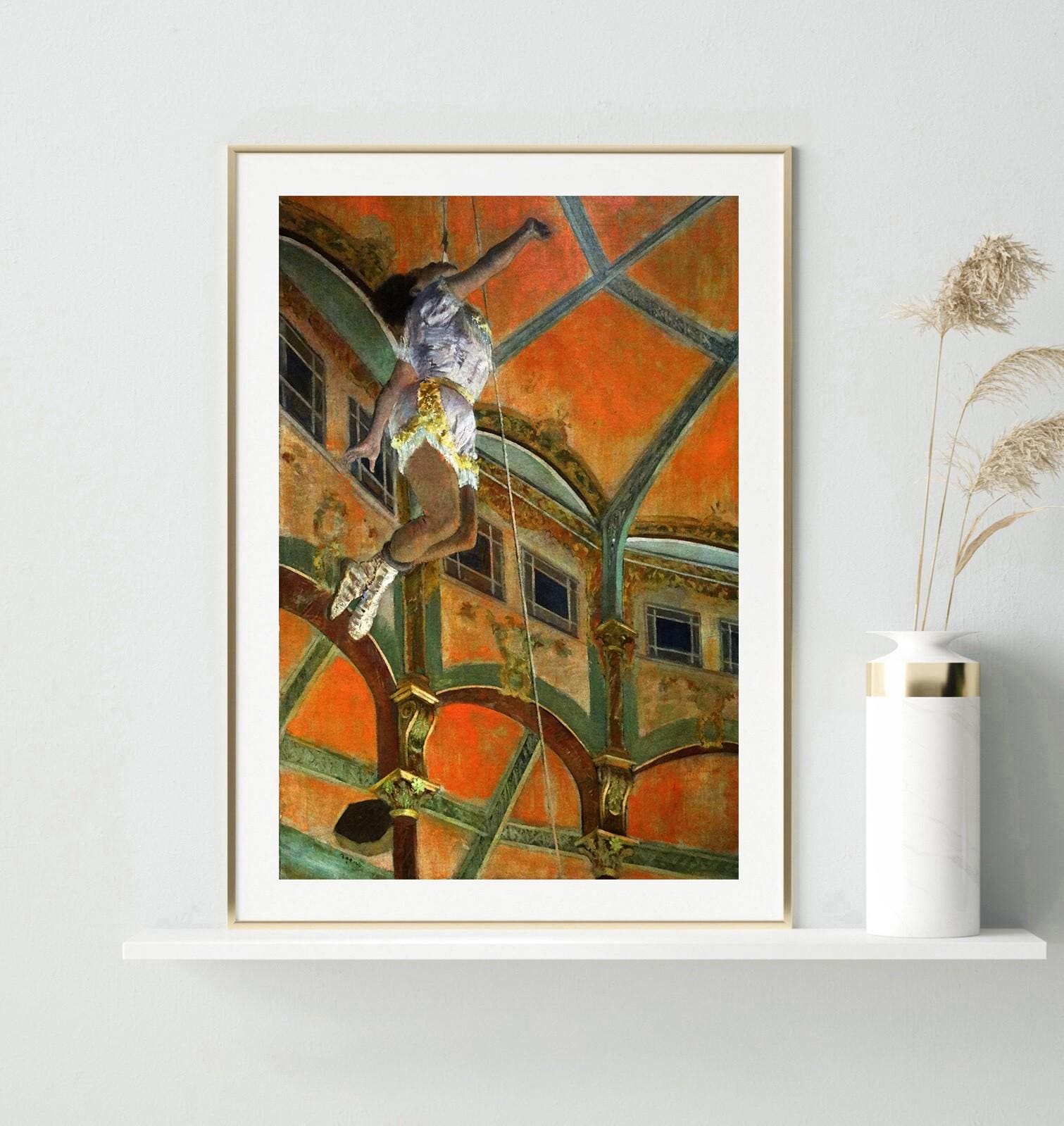 Edgar Degas Impressionist Print - Miss La La at the Cirque