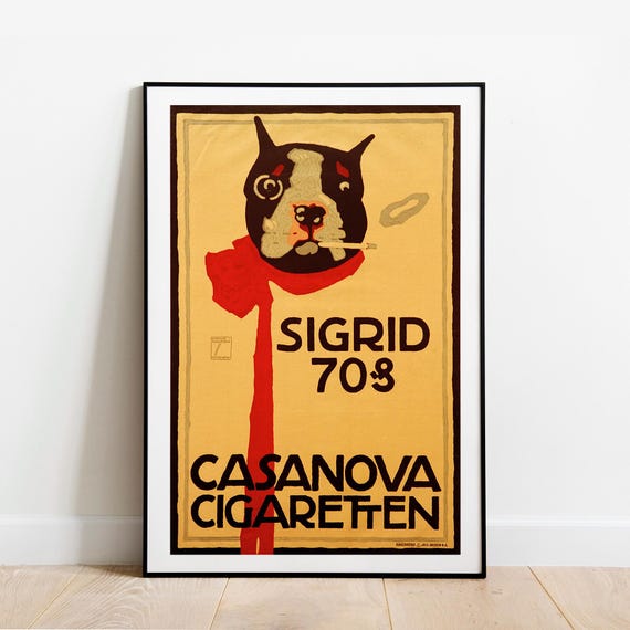 Hohlwein Casanova Cigarettes Poster: Vintage Art Poster Print