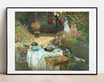Monet Le Dejeuner アート プリント - 印象派絵画ヴィンテージ