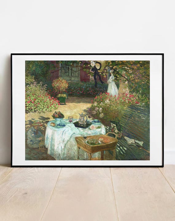 Monet Le Dejeuner Art Print - Impressionist Painting Vintage Wall