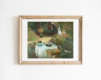 Monet Le Dejeuner アート プリント - 印象派絵画ヴィンテージ
