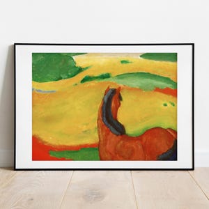 Franz Marc Horse in a Landscape Print: Vintage Gallery Wall Art