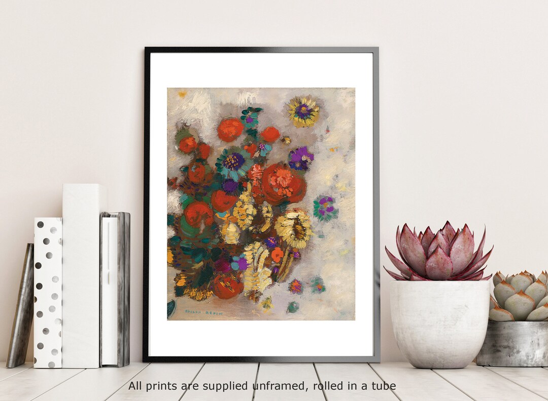 Fine Art Print Redon Bunch of Flowers Unframed Wall Art - Etsy UK